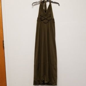 Milly Of New York Olive Embroidered Maxi Dress P
